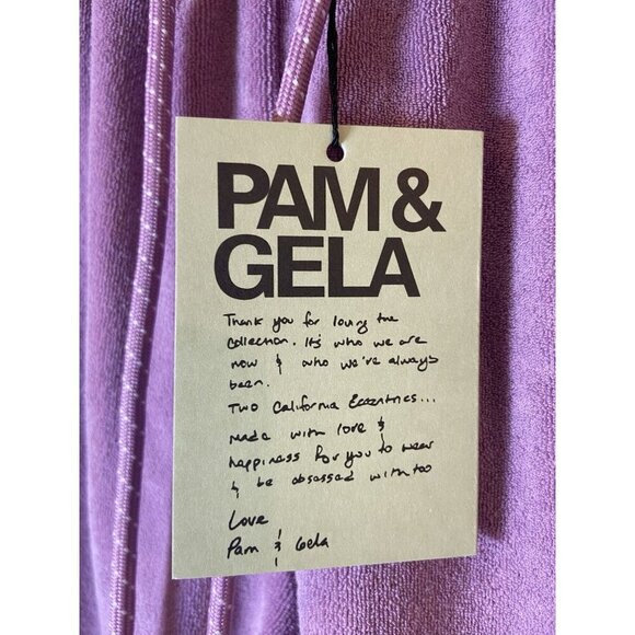 NWT Pam & Gela Terrycloth Sweatpants Lavender Purple Size P Petite Small New - Picture 2 of 6